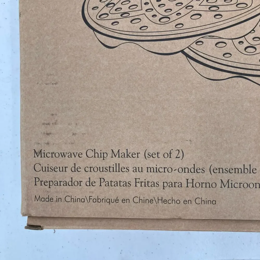 The Pampered Chef Gray 1241 Set Of 2 Microwave Chip Maker Kitchen Tool Gadget